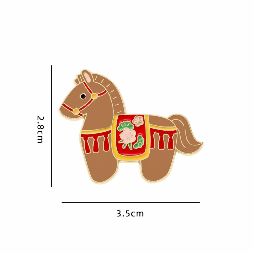 Creative Cute Cartoon Horse Brooches Elegant Alloy Enamel Pin Funny Badges Jewelry Gifts