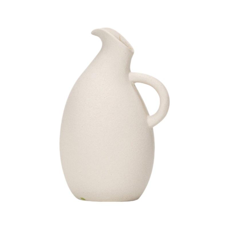 Simple Yangkou Vegetarian-Fired Ceramic Vase, High-End Home Desktop Decoration Flower Arrangement