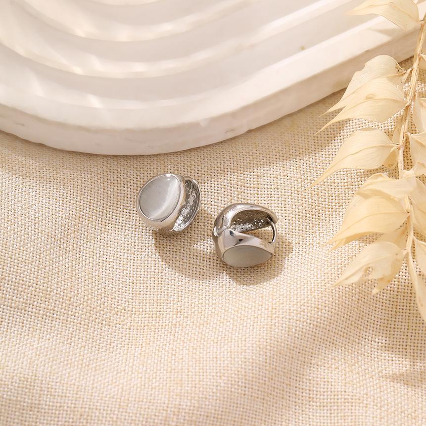 Нишевый Дизайн Чувство Лед Прозрачный Опал Двусторонний Капля Воды Серьга-Зажим Изысканные Серьги Характер Легкая Роскошь Серьги