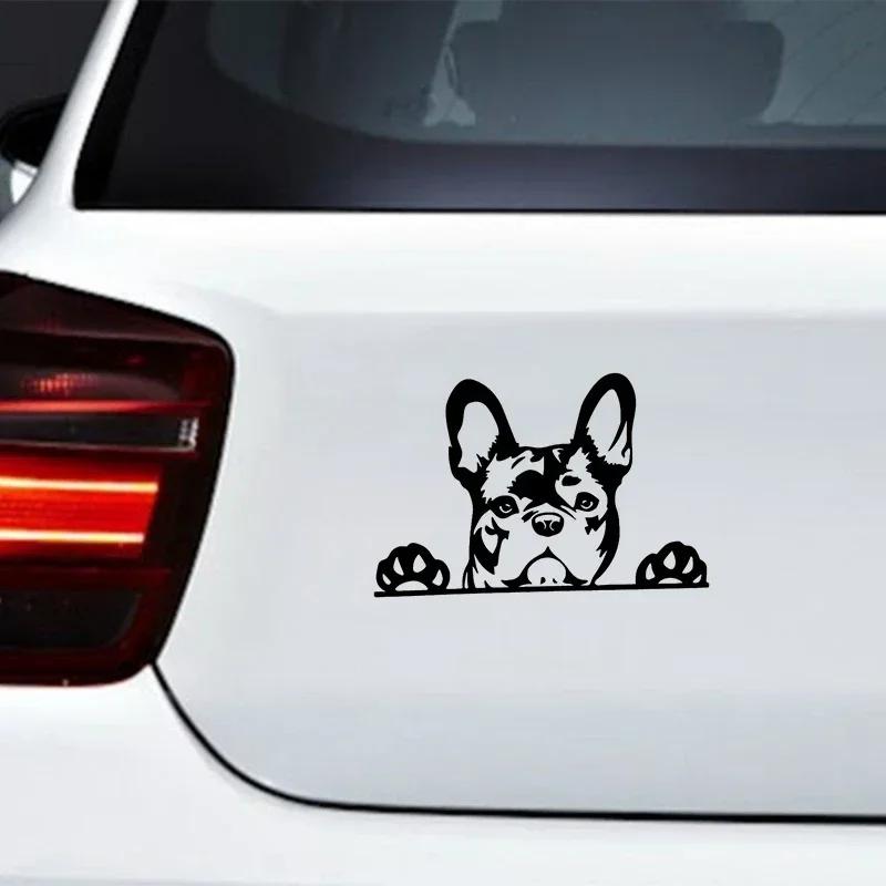 Autoaufkleber Pfoten hoch Französische Bulldogge Frenchie Bully Hund Dekoration Vinyl Aufkleber Reflektierend Laser 3D Autoaufkleber Auto Styling