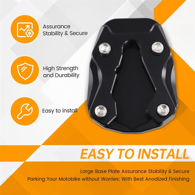 #558E Motorcycle Kickstand Extension Foot Side Stand Enlarge Plate Pad for CFMOTO 450MT 450 MT 2024 2025 Accessories,C (Black)
