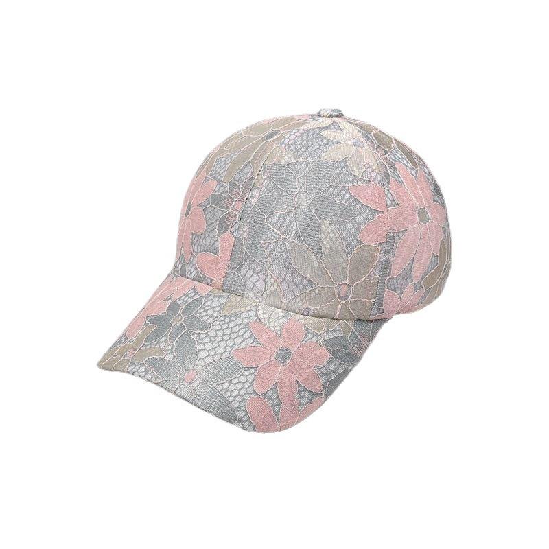 Summer Thin Lace Hat for Women Chinese Style Embroidered Flower Baseball Cap Fashionable Versatile Gauze Sun Protection Baseball Cap