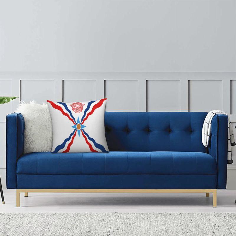 Custom Luxury Flag Of The Assyrians Cushion Covers 40X40Cm Soft Throw Pillow For Sofa Square Pillowcase