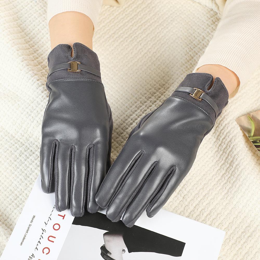 Women's Suede Winter Gloves: Warm, Fleece-Lined, and Windproof for Cycling and Driving