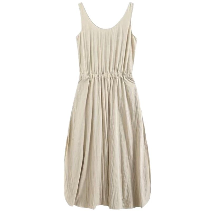 Fashion Style 2024 Autumn New Women's Loose Elastic Waist Sleeveless Vest Dress 06658658806