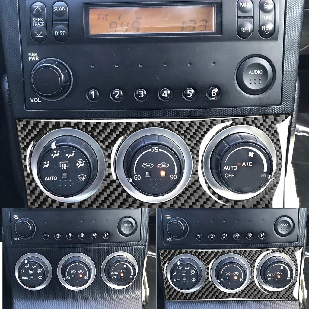 Naklejki dekoracyjne na panel klimatyzacji z włókna węglowego do Nissana 350Z 2003-2005 Naklejki w paski Akcesoria do wykończenia wnętrza