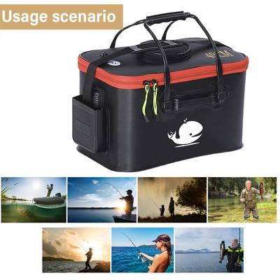 Portable Integrated Fish Bucket Live Fish Box EVA Folding Fish Bucket with Handle Fishing Tackle Bucket Live Fish Bucket