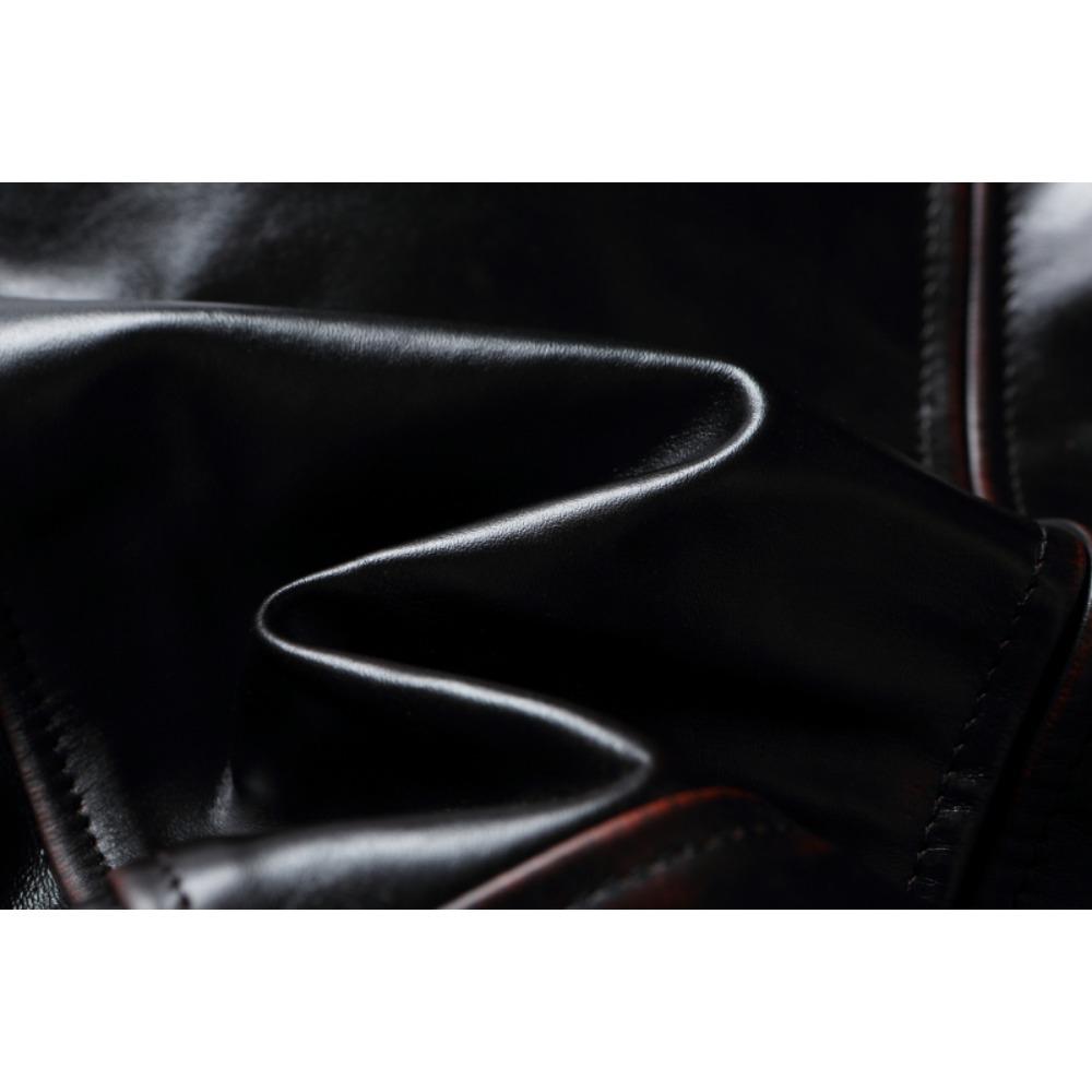 Chinese Size Style RL Top Layer Oil Waxed Cowhide Real Leather Jacket Men Stand Collar Brown Motorcycle Coat Men's Biker Jacket Spring Autumn