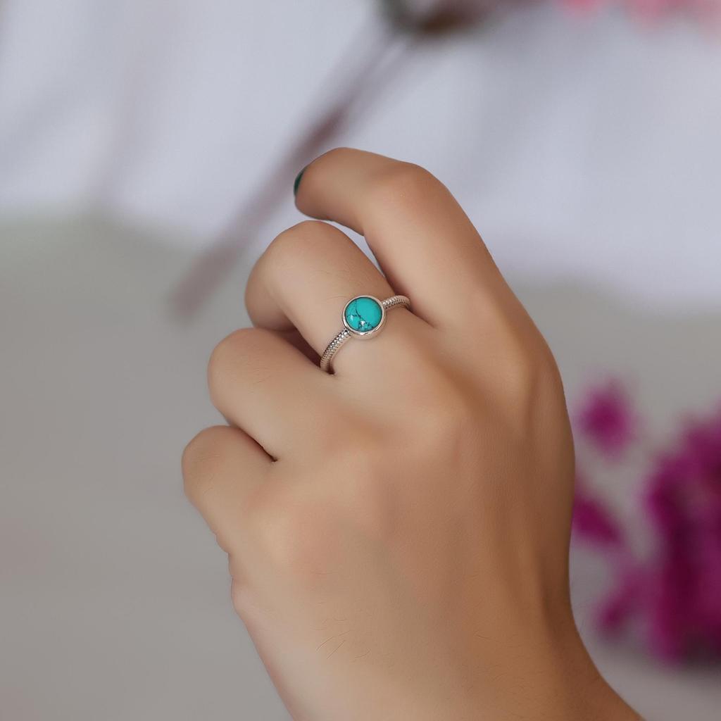 Turquoise Silver Ring, Women Jewelry, 925 Sterling Silver Handmade Jewelry, Silver Handmade Ring Ar8939