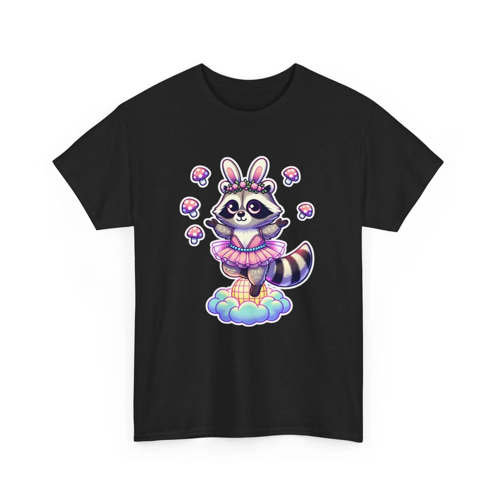Unisex Adult T Shirt Fluffy Raccoon Tutu Bunny Disco Mushrooms Trippy Gift Tee S