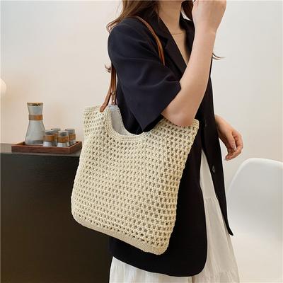 Spring and Summer New Woven Shoulder Bag Niche Design Fashionable Versatile Large-capacity Tote Bag Commuter Portable Bag