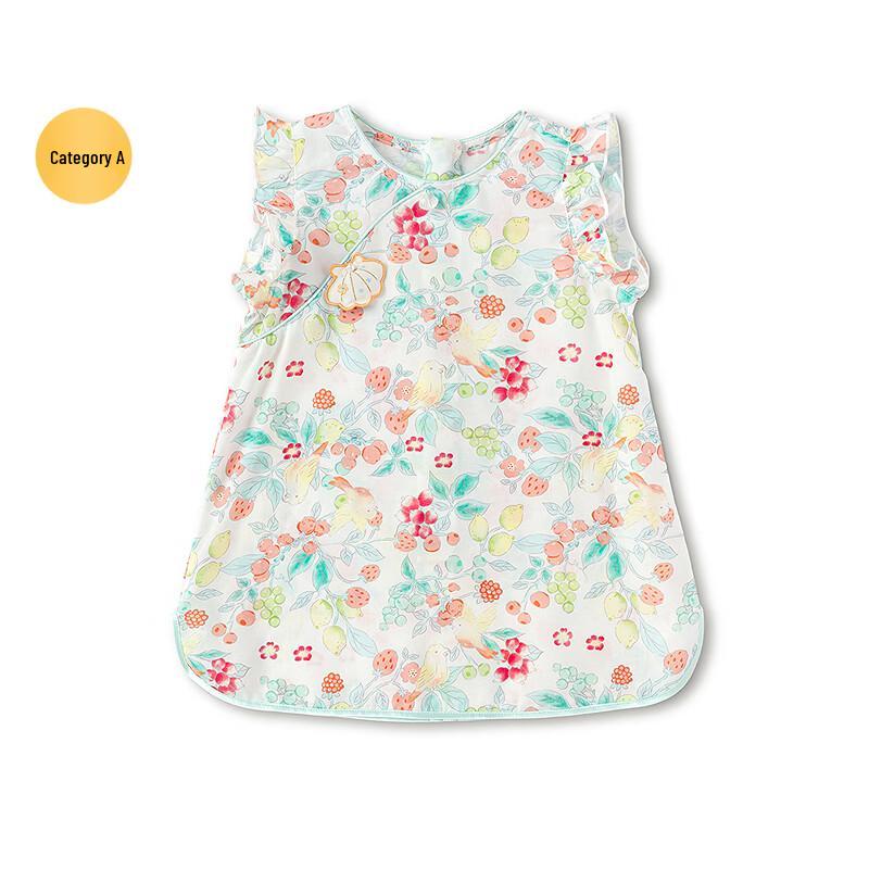 Balabala Baby Girls' Chinese-Style Sweet Sleeveless Dress