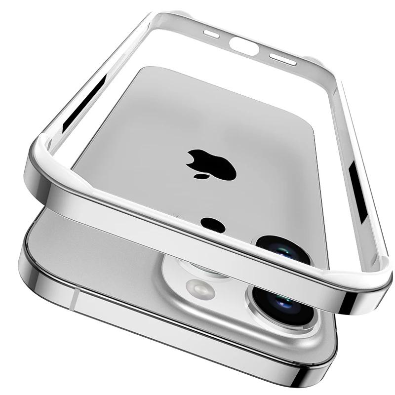 Hybrid Silicone Frame Aluminum Metal Phone Case For 17 16 15 14 13 12 11 Pro Max Better Heat Bumper