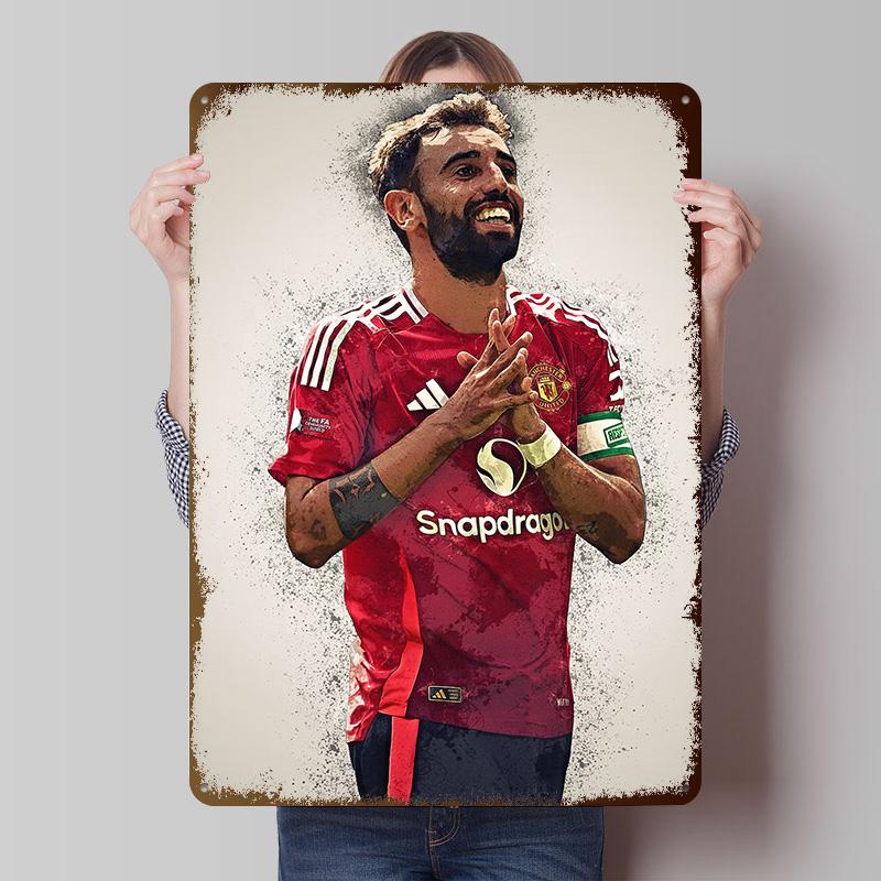 Bruno Fernandes Printed Poster Customized Wall Art Retro Vintage Metal Tin Signs for Home Gaming Room Decoration Cozy Desk Decor