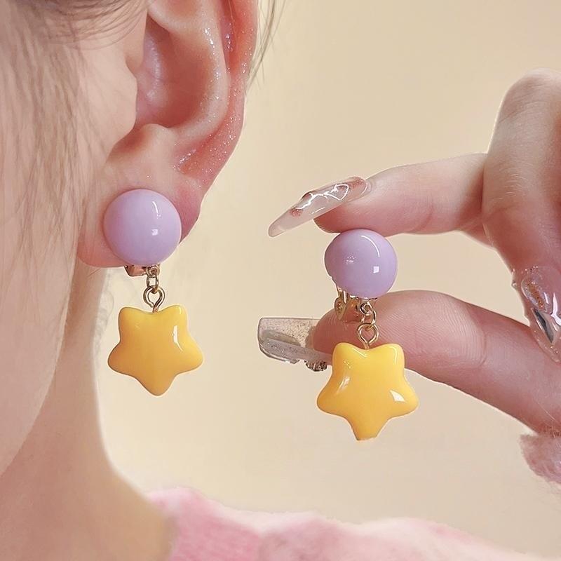 Dopamine Floral Shell Earrings: Colorful, Unique, Exaggerated Drops for Women - Perfect Spring Accessory.