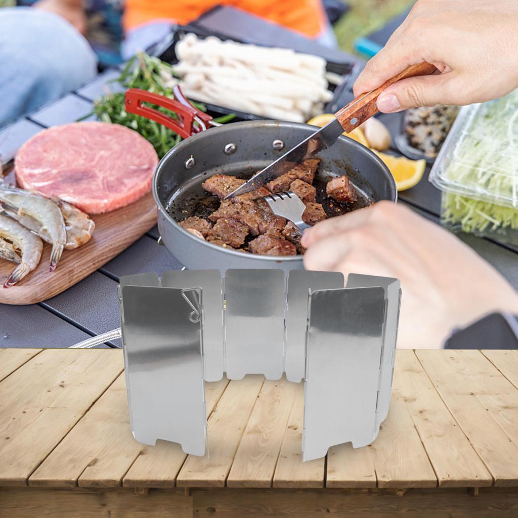 Lightweight Camping Cooking Stove Windscreen Carry Bag Folding Windshield