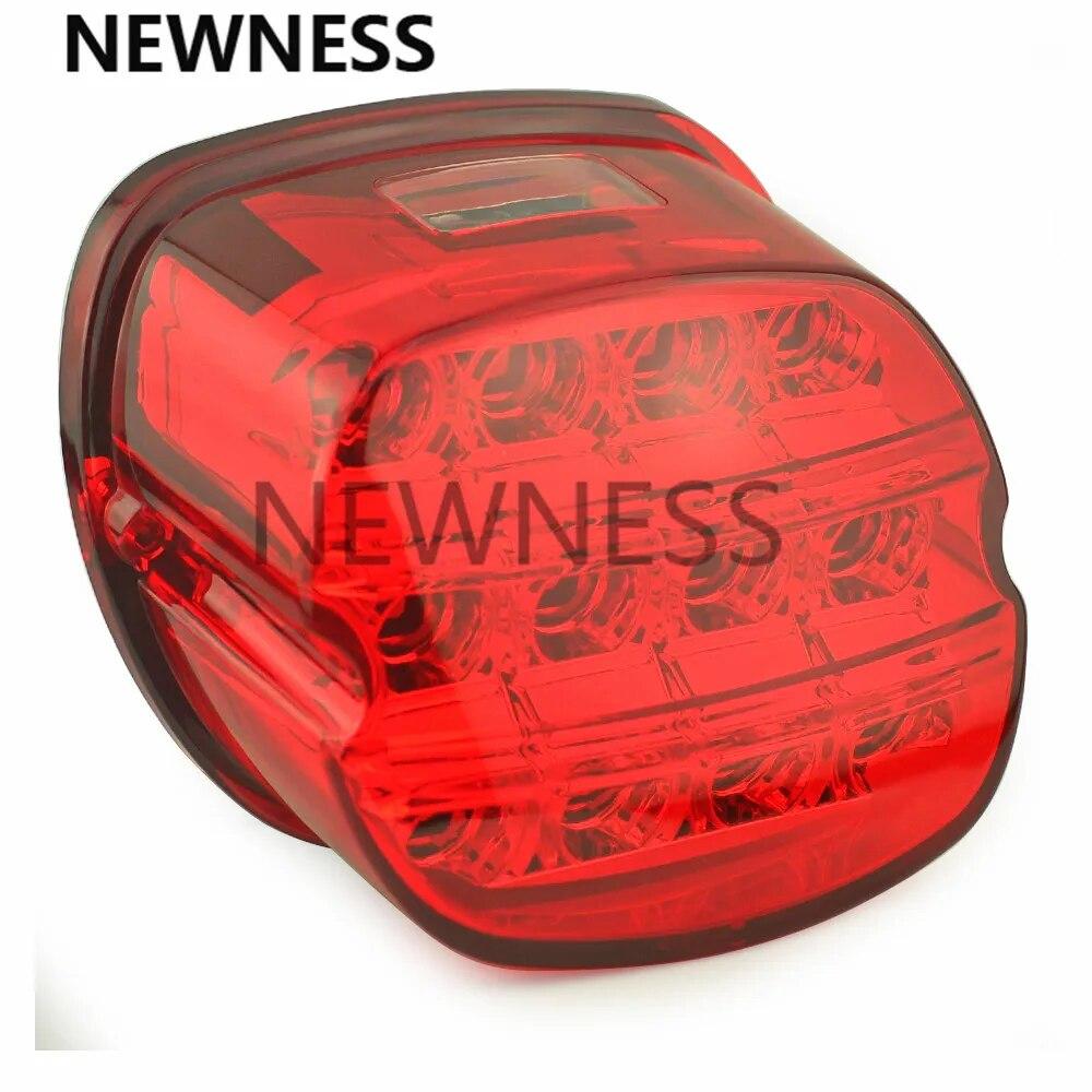 

Новый дымчатый красный задний фонарь 12 В, светодиодный фонарь заднего тормоза для Harley Softail Fat boy FXST Dyna Night Train FXD красный