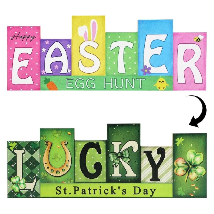 

13x34.5cm Double Sided Reversible PVC Desktop Decors Sign For Dining Table Entryway Holiday Decoration Multifunctional