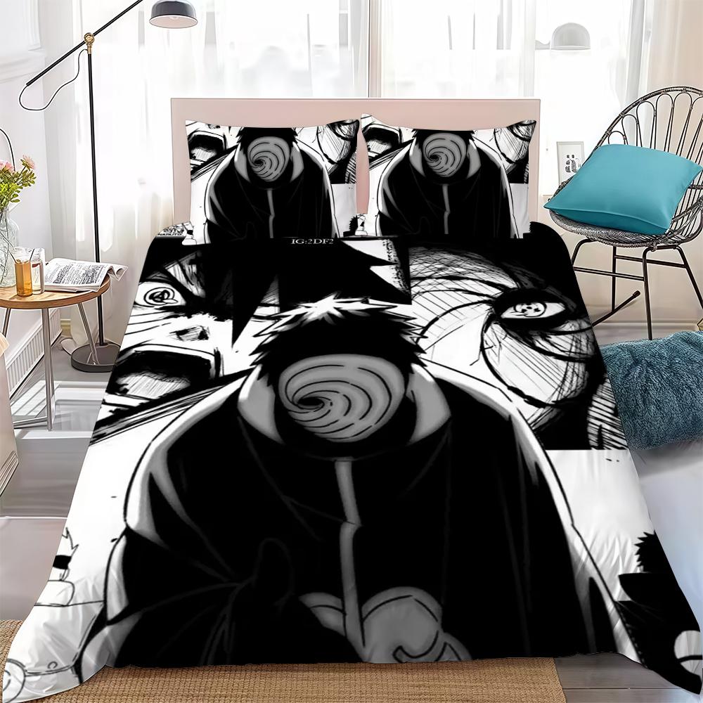 O-Obito Uchiha Duvet Cover Set Home Style Bedding Soft Laundry Cotton Bed 3 Piece Set Student Dormitory Gift