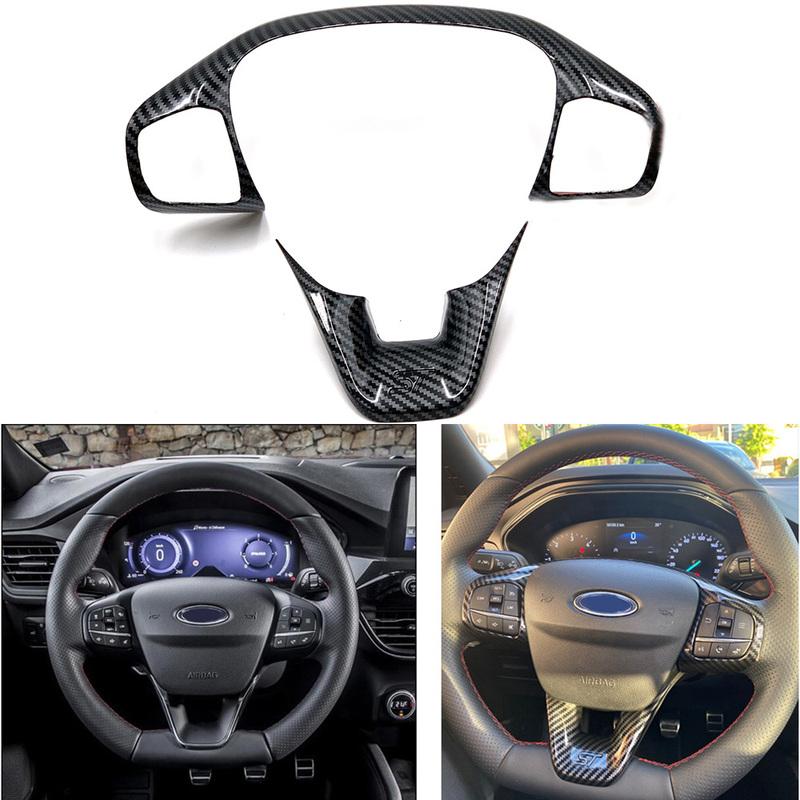 For Ford Focus Kuga Escape 2018  Fiesta MK8 Bronco Car Styling ABS Interior Steering Wheel Cover Trims Stickers Accessories