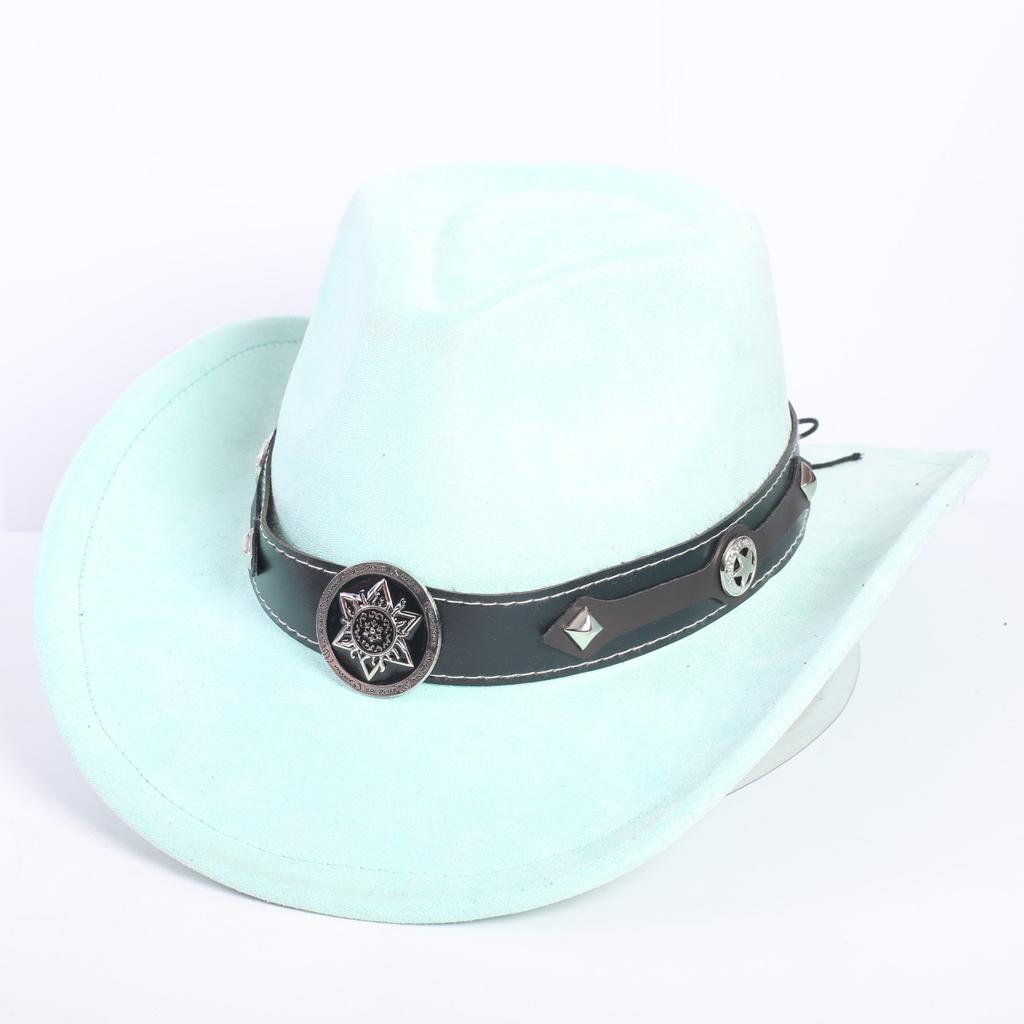 Popular European and American Classic Suede Western Cowboy Hat Men's and Women's Fashion LO Style Peach Heart Cowboy Hat