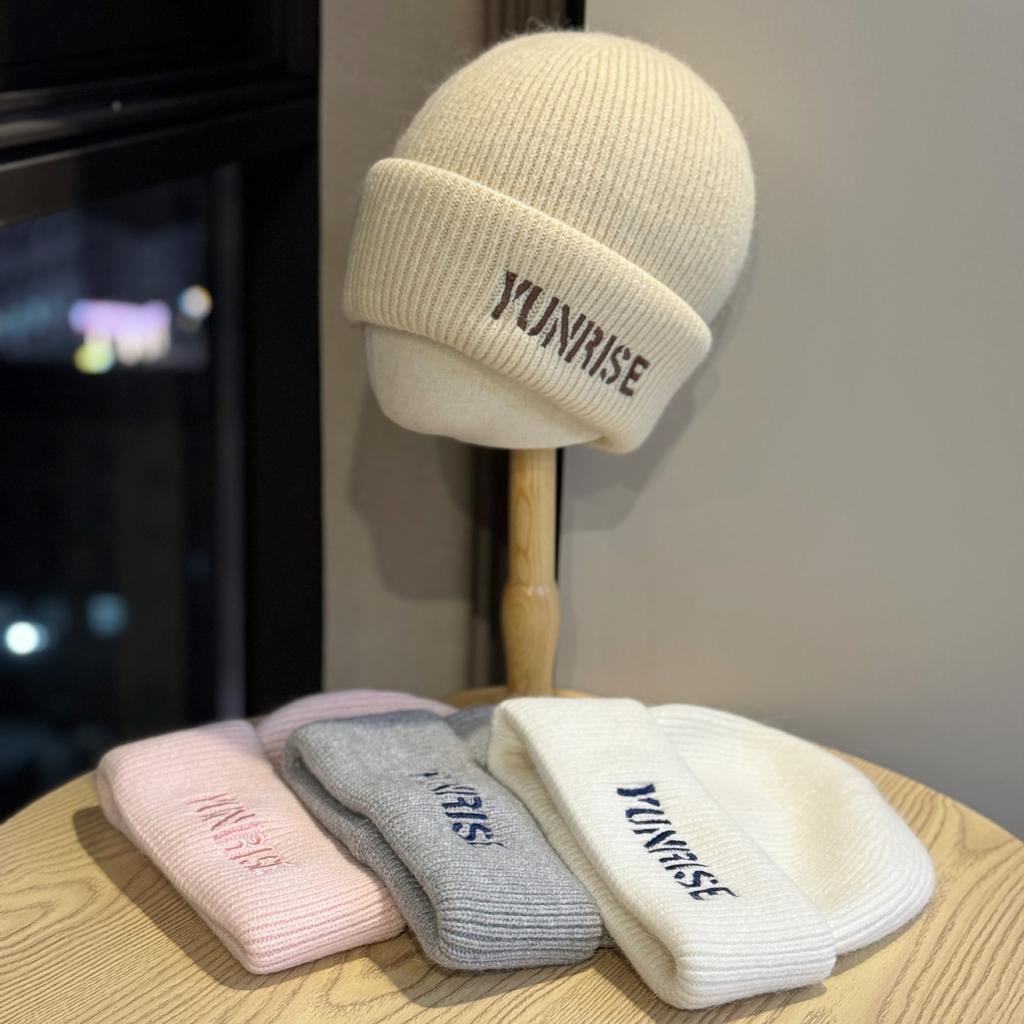 Bestickte Wollmütze für Herren im Winter Koreanische Version Vielseitig Verdickt und Warm Großer Kopfumfang Kältehut für Paare Trendig