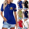 Short Sleeve Polo Shirt Button Down Collar Casual Top with 250th Anniversary Printed Design for Independence Day Celebration