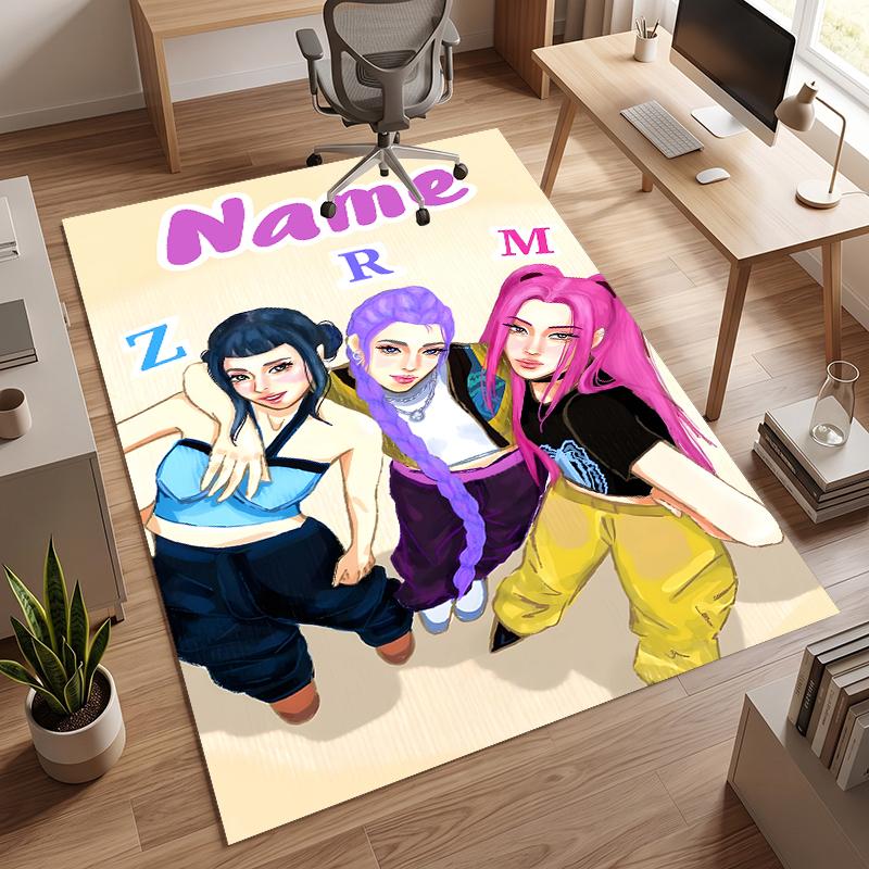 HUNTRIX (144) Personalized Name Office Carpet Stylish Decor for Living Room Bedroom Kitchen