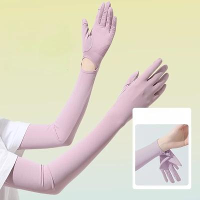 Women's Cooling Arm Sleeves - UV Protection Gloves with Ice Silk Fabric, Breathable Sunscreen Sleeve Covers for Outdoor