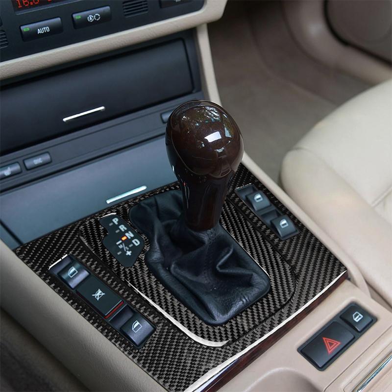 For BMW 3Series E46 1998-2005 Real Carbon Fiber Gear Shift Panel Covers Trim Decals Car Interior Mouldings Car Interior