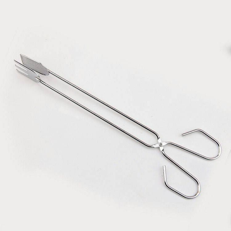 Heavy Duty 31cm Stainless Steel BBQ Clamp for Charcoal and Food, Multi Functional Grilling Tongs for Outdoor Roasting 31cm