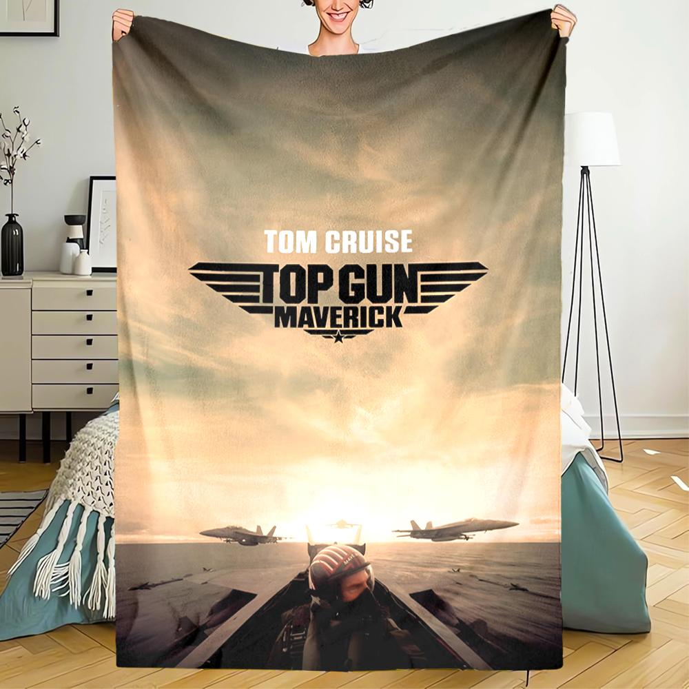 Top Gun Theme Printed Blanket - Perfect for Couch, Bed, Travel & Outdoor Use | Machine Washable, Cozy & Durable.