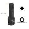 T20-T100 Torx Bit Socket 1/2" Drive 6 Point Torx Star Screwdriver Socket Adapter CR-MO Steel Lengthen Impact Bit Sockets