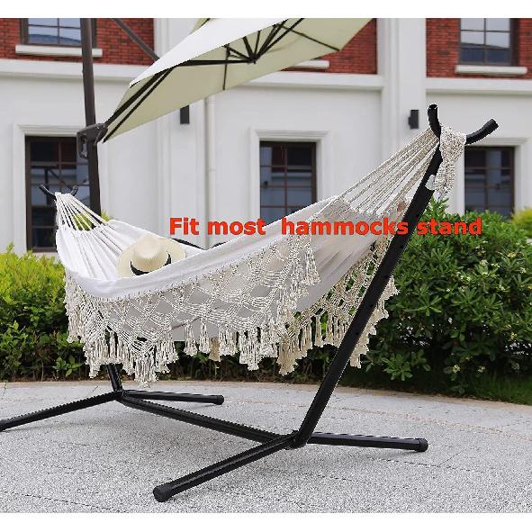 Outdoor-Hängematte für 2 Personen, große brasilianische Hängematten, Canvas-Baumwolle, Indoor-Hängematte für Schlafzimmer, Terrasse, Veranda, Garten, Hinterhof, zum Entspannen im Freien, mit handgewebt