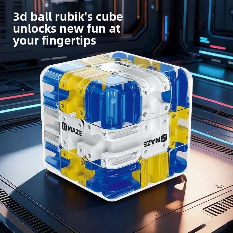 3D Maze Magic Cube Six-sided Transparent Puzzle Speed Cube Cubes Maze Toys For Children's Educational Toys Birthday Party Gift