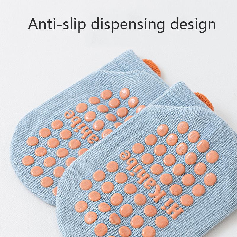 3/6 Pairs Non-Slip Baby Socks Pack Soft Cute Cartoon Newborn Socks With Ears Cotton Socks for Toddlers