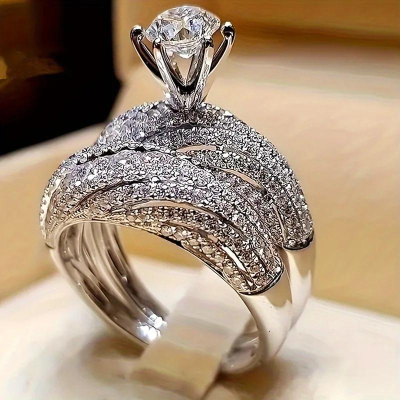 New best-selling topaz artificial zircon set for women's rings