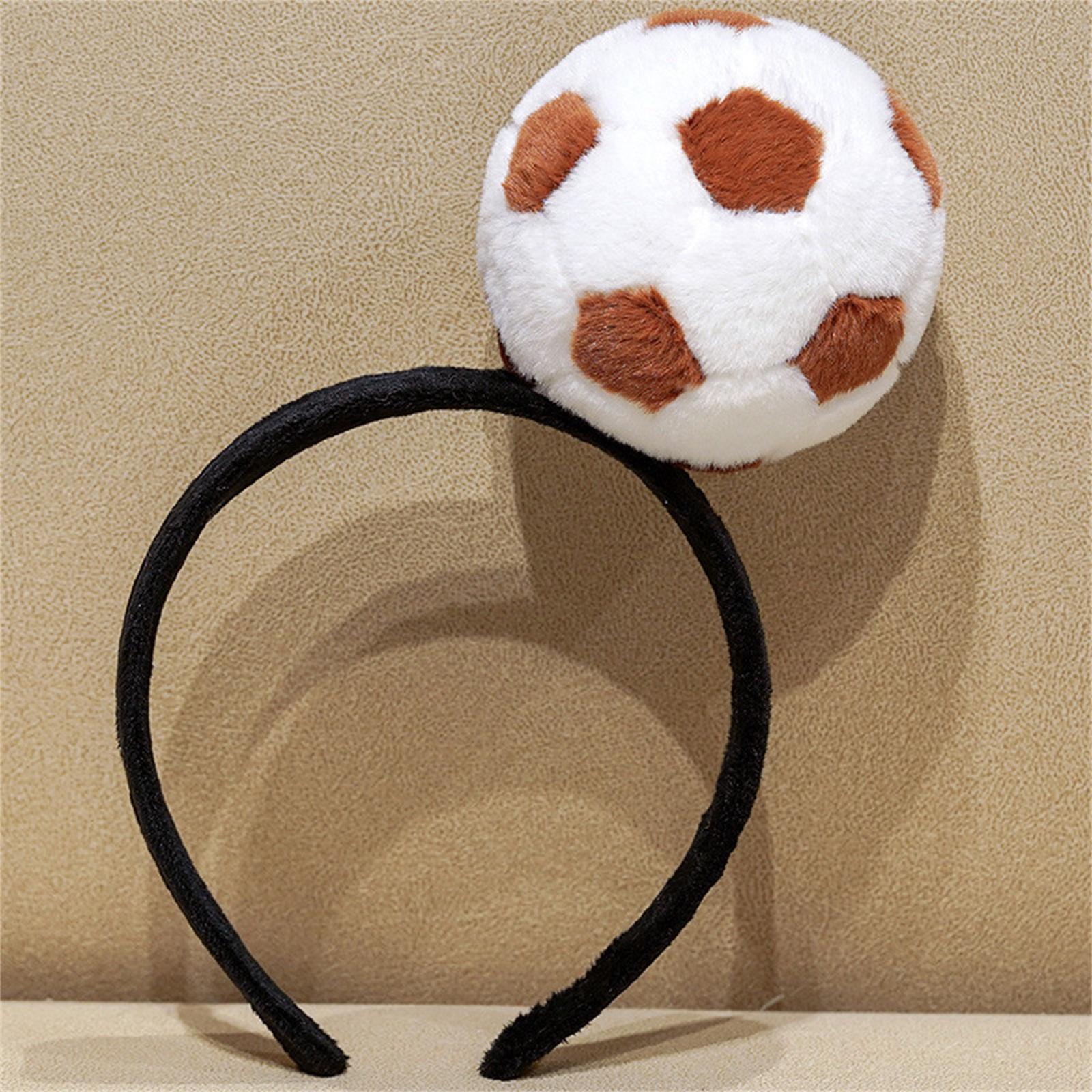 

Plush Sports Ball Headband Soft Fabric Soccer Volleyball Design Adjustable Comfortable Fit for Party Costume Accessory One Size