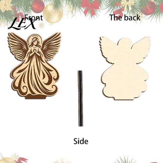 Religious Themed Ornaments Wooden Candle Holder, Praying Angel Tabletop Tealight Stand, Christmas Atmosphere Supplies Decorative Candlestick
