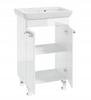 Lacquered standing bathroom cabinet with washbasin 55x80cm, white gloss Capri