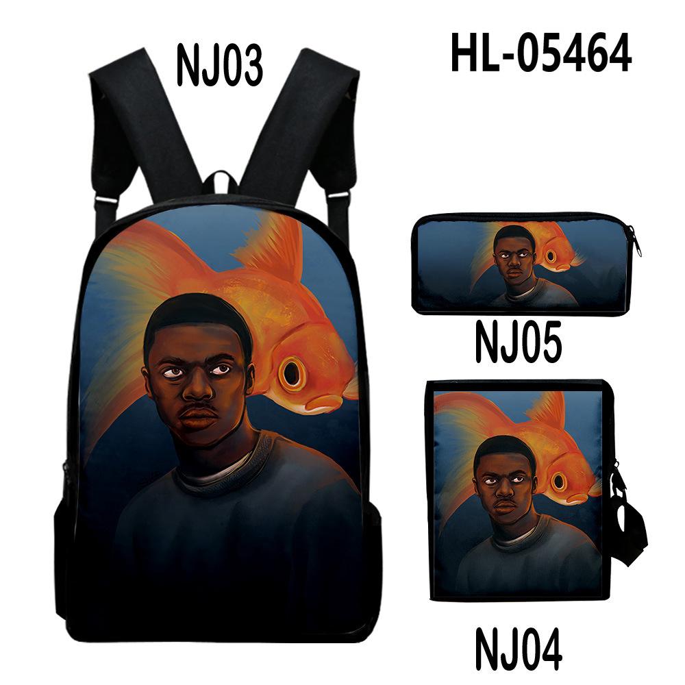 Classic Popular Vince Staples 3D Print 3pcs/Set Pupil School Bags Laptop Daypack Backpack Inclined Shoulder Bag Pencil Case