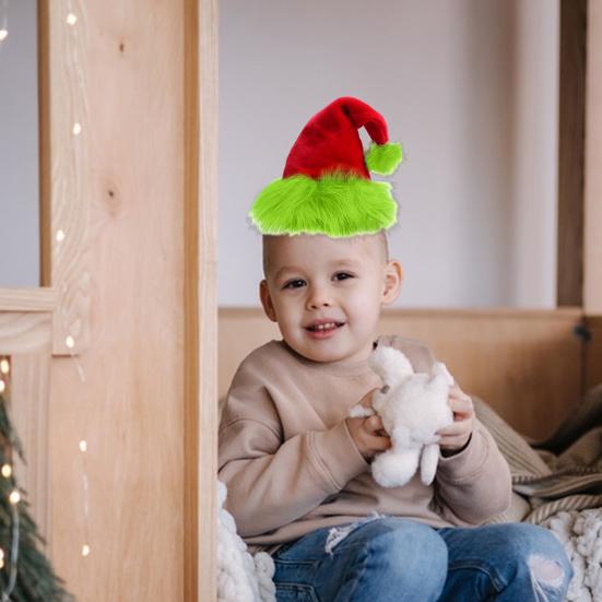 Christmas Hat Fluorescent Green Plush Retro Design Party Hat Christmas Scene Decoration Festive Atmosphere Christmas Accessory