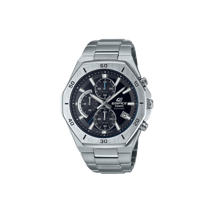 

Casio Edifice 100M Waterproof Casual Quartz Movement Stainless Steel Watch Men watches Gray EFB-680D-1AV Silver Watch Case
