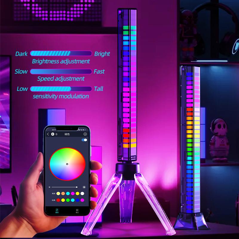 RGB Sound Pickup Lamp LED Music Rhythm Light Muticolor Music Sync Atmosphere Lights for Party Esports Room Automobile Decoration