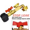 Propane Refill Adapter with Valve and Gauge 90 Degree Fill 1 LB Bottles From 20 LB Tank