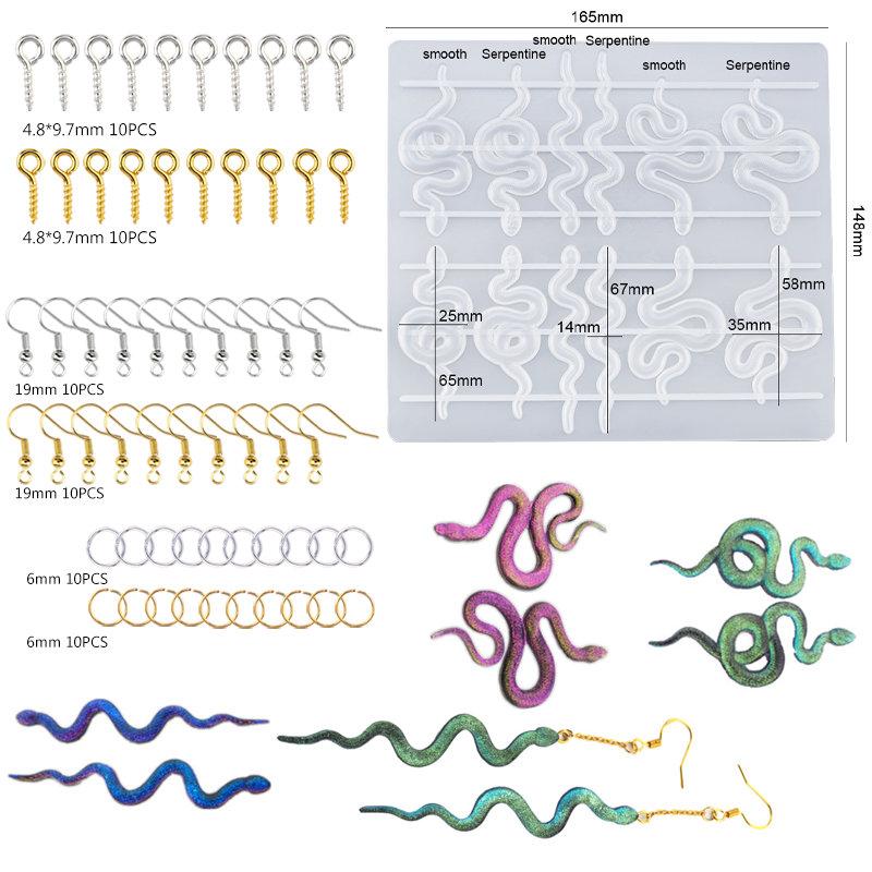 Silicone Casting Resin Jewelry Molds Set Epoxy Resin Tools Set Keychain Resin Molds for DIY Jewelry Pendants Craft Making