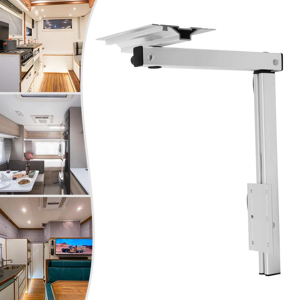 360° Rotatable RV Table Leg Mount - Aluminum Alloy Adjustable Swivel Base W/ 50kg(110lbs) Load Capacity - Modern Table Leg Stand