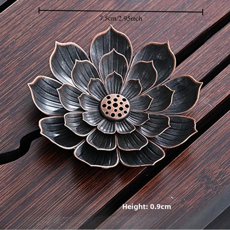 1pc Incense Holder Zen Aroma Tools Kung Fu Tea Accessory Lotus Base Multi Hole Ceramic Stick Stand Elegant Decor
