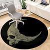 1pc Moon Skull Office Round Area Rug, Under Office Chairs Bedroom Living Room Home Decor, Room Deco, Available in Various Sizes