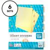 Insertable Paper Dividers 5-Tab Clear Tabs Buff Color 6 Sets Organization Binders School Office Home Use